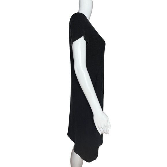 J. Jill Dress Womens XS Black Purejill Shift Textured Linen Neutral Minimalist - Picture 3 of 8